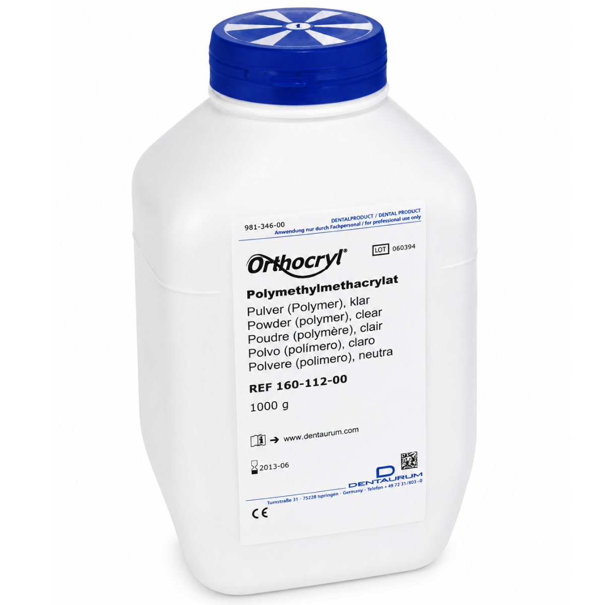 Пластмаса Orthocryl полимер порошок 1 кг Dentaurum