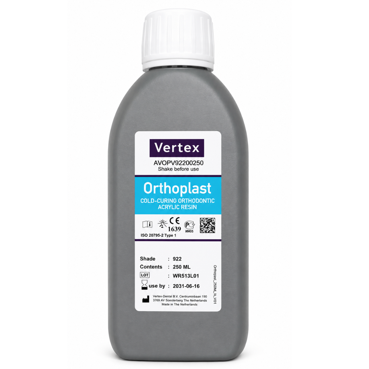 Пластмаса рідина мономер Vertex Orthoplast 250 мл