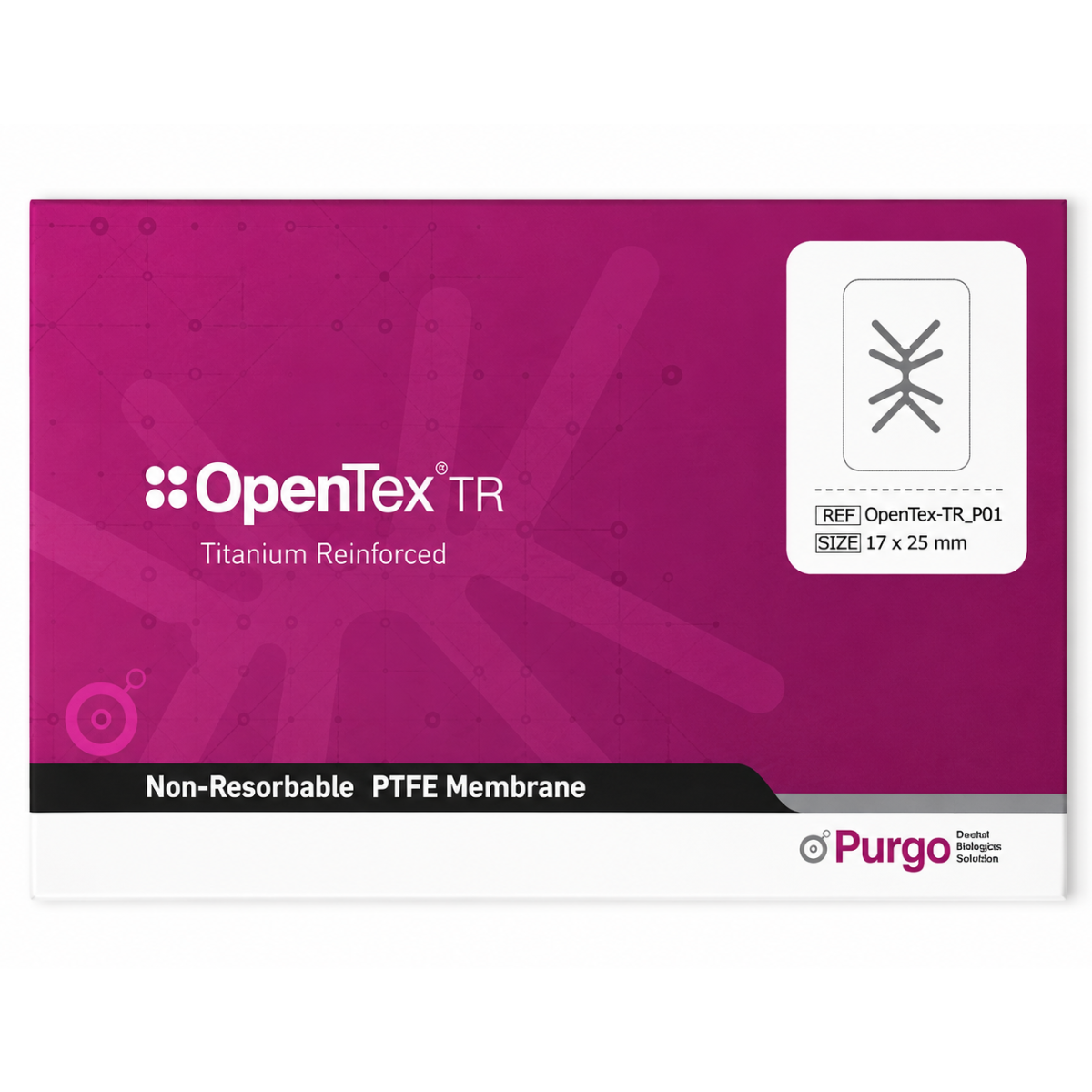 Мембрана PTFE з титановою рамкою 17*25 трикутник Opentex TR Purgo