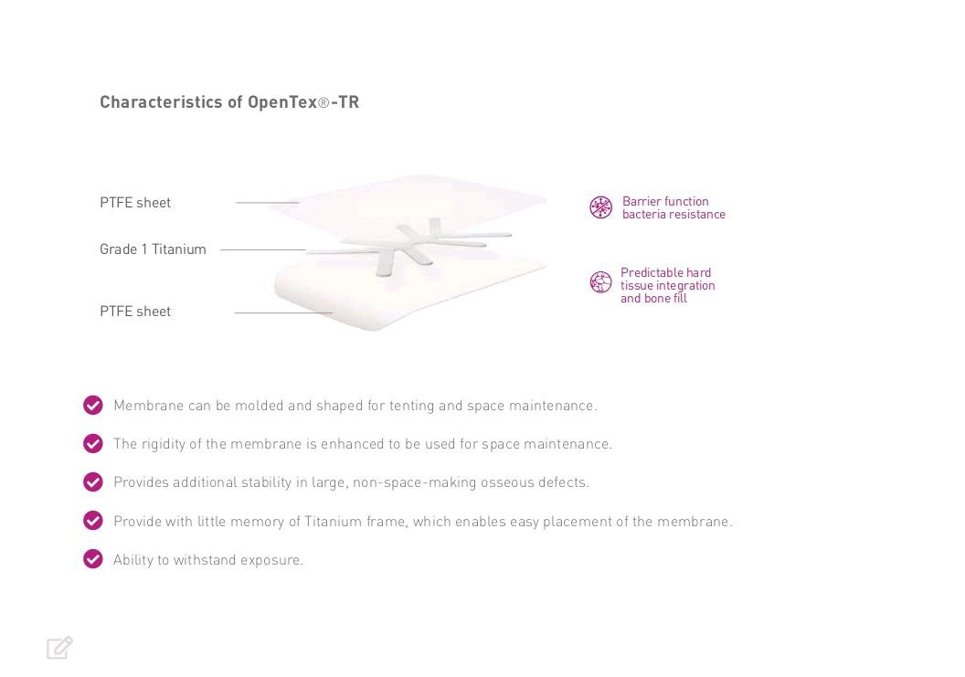 Мембрана PTFE з титановою рамкою 30*40 Opentex TR Purgo