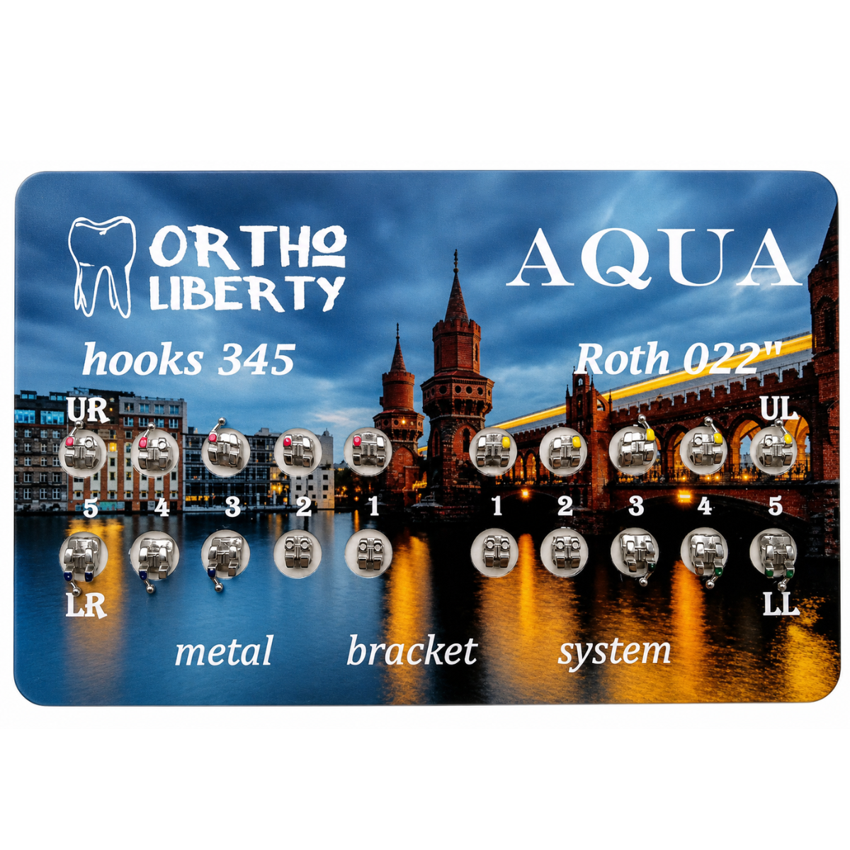 Брекети металеві Aqua Roth 022 (кр. 3.4.5) — нижня щелепа