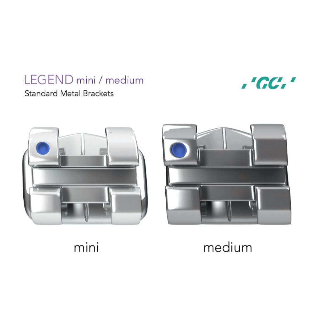 Брекети металеві Legend Mini Rhodium Roth 022 (з кр. 3-4-5) - нижня щелепа