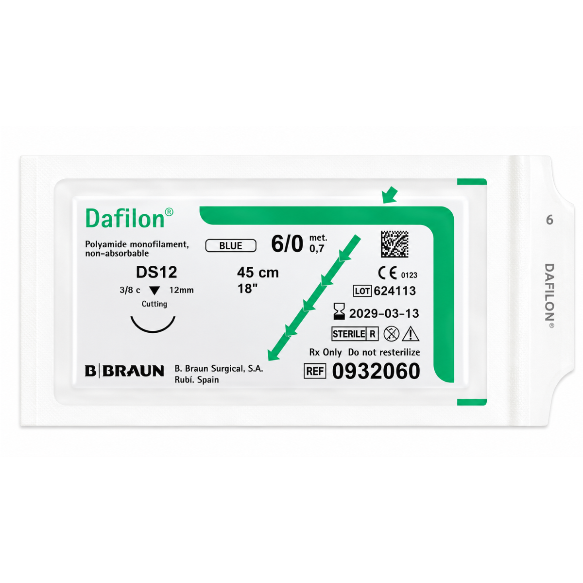 Шовний матеріал B. Braun Dafilon 6/0