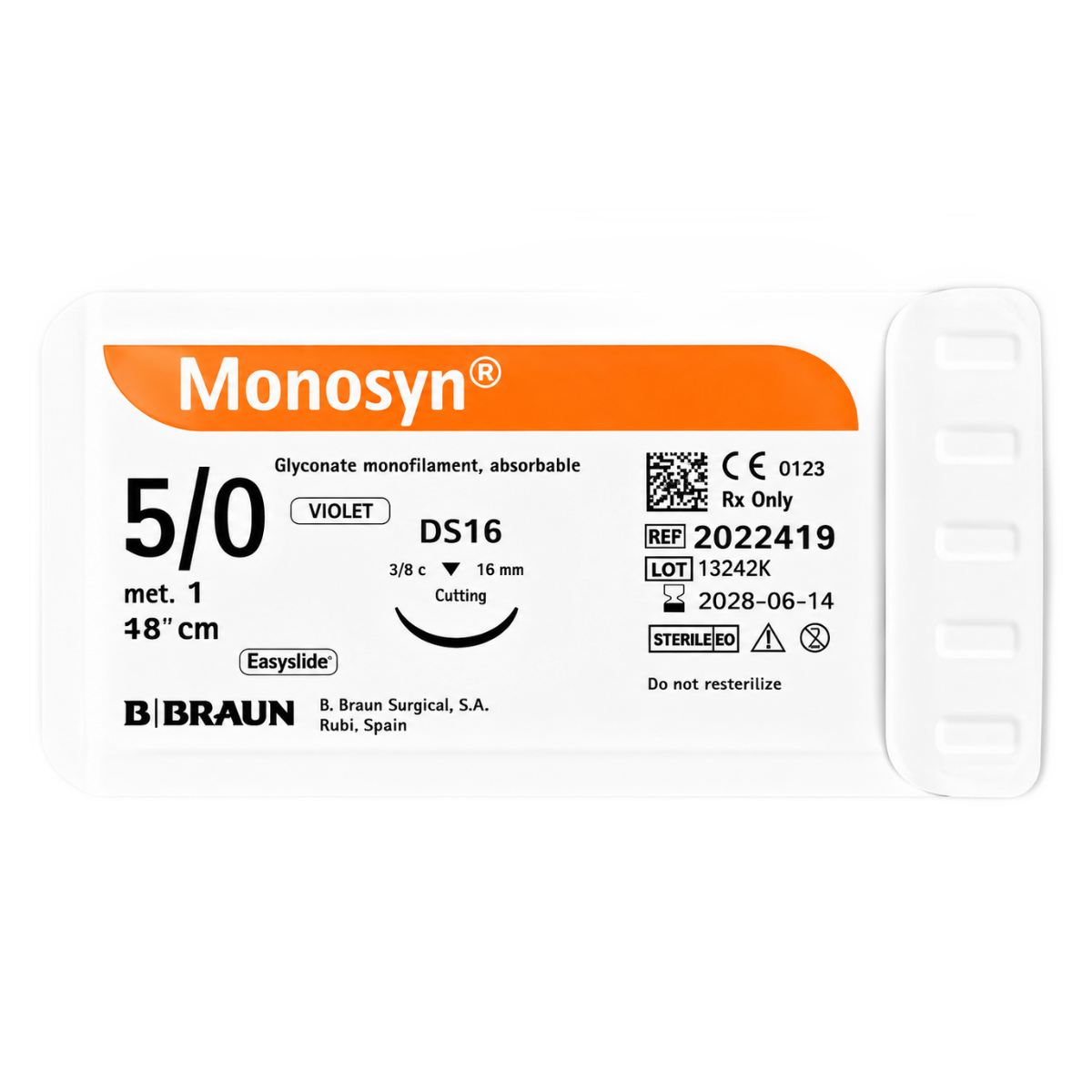 Шовний матеріал Monosyn 5/0